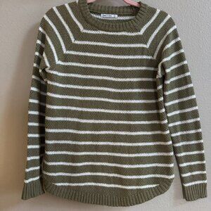 Pink Clover Olive & Cream Striped Knit Sweater – Size S